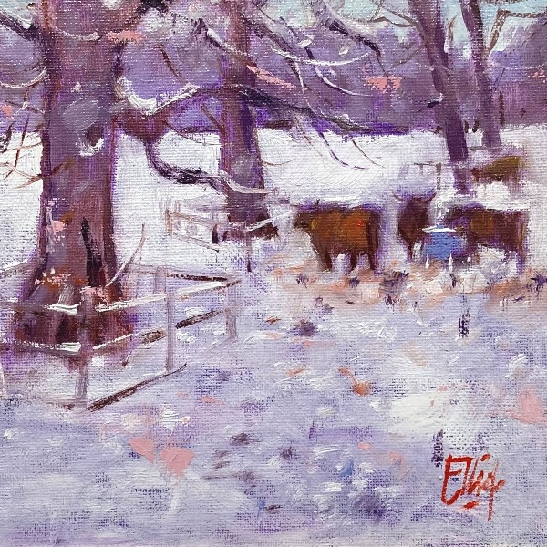 'Winter Field, Pollok Park' by artist Ian Elliot